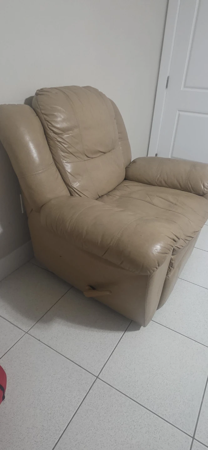 Tan Leather Recliner Chair - photo 2
