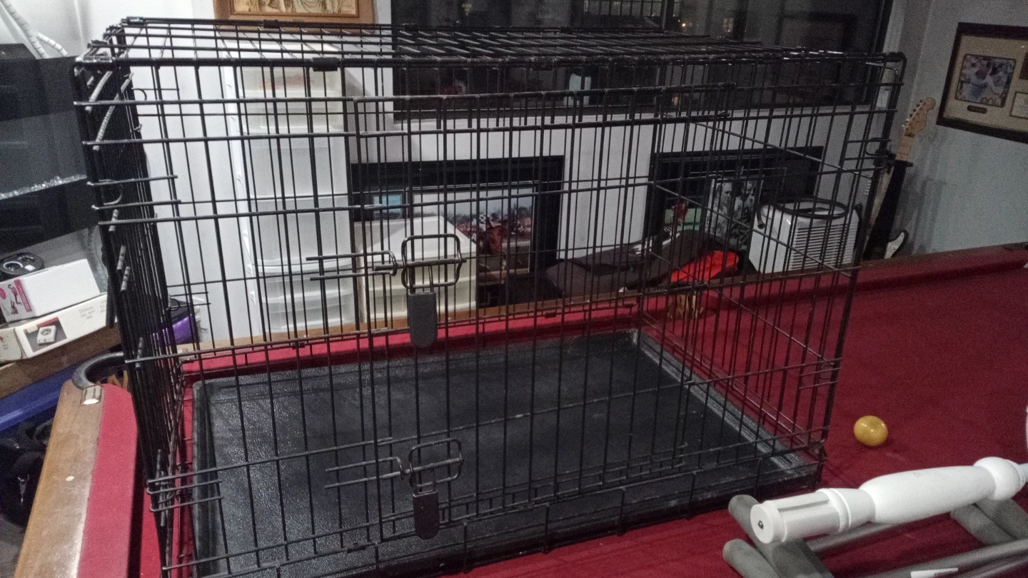 Folding Metal Dog Crate with Tray 25 x 22 x 35 - photo 2
