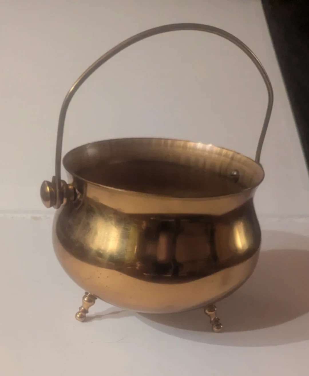Brass Cauldron Pot with Handle - photo 5