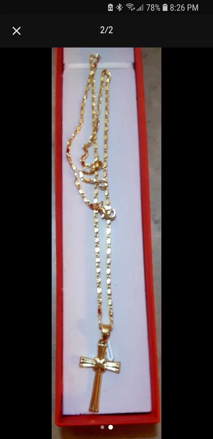 Gold Plated Cross With Chain - photo 2