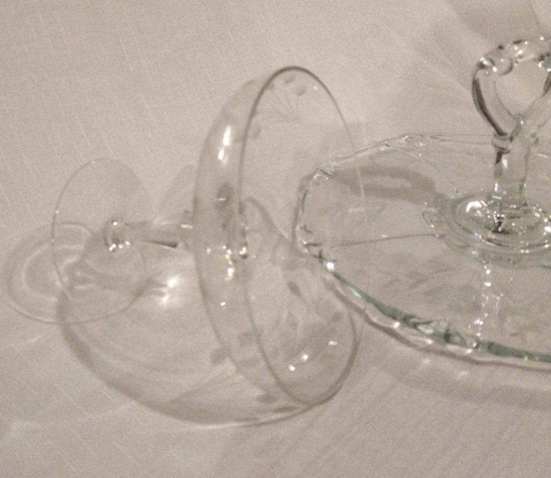 Glass Serving Tray and Compote Dish Set - photo 2