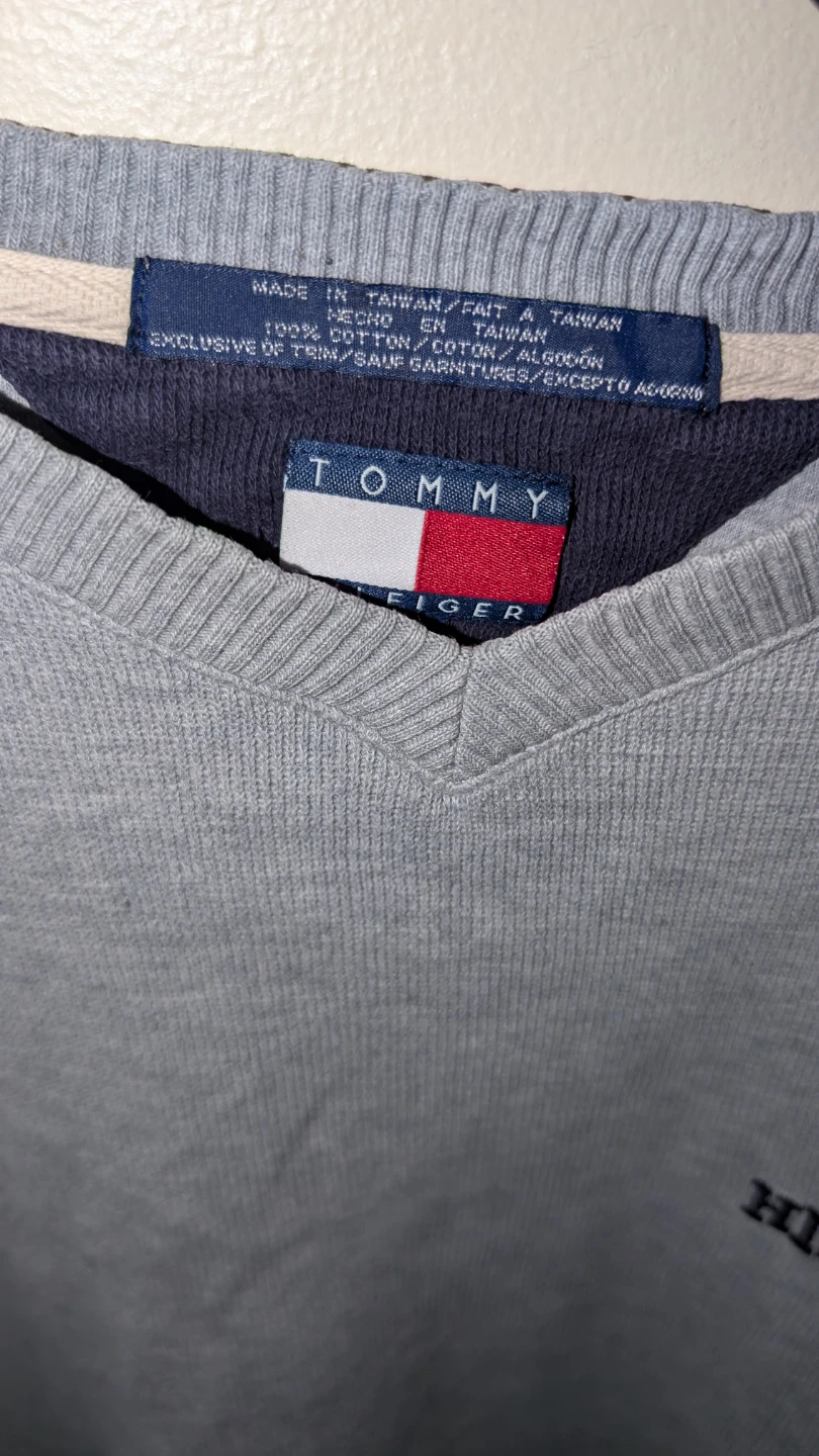 Tommy Hilfiger Grey V-Neck Long Sleeve Sweater - photo 2