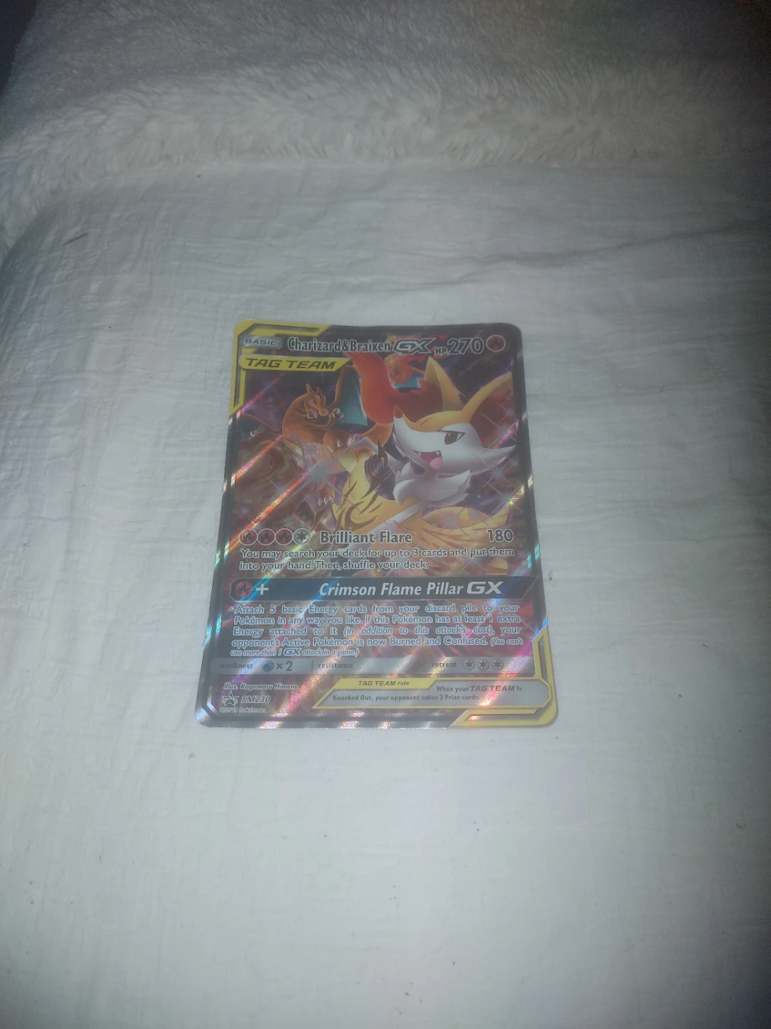Pokemon Charizard & Braixen GX TAG TEAM Card