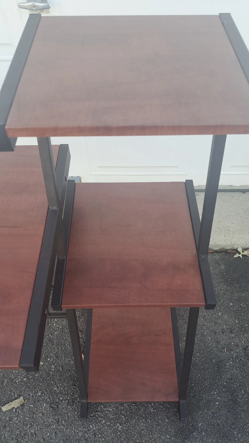 Computer desk with multiple shelves - photo 4