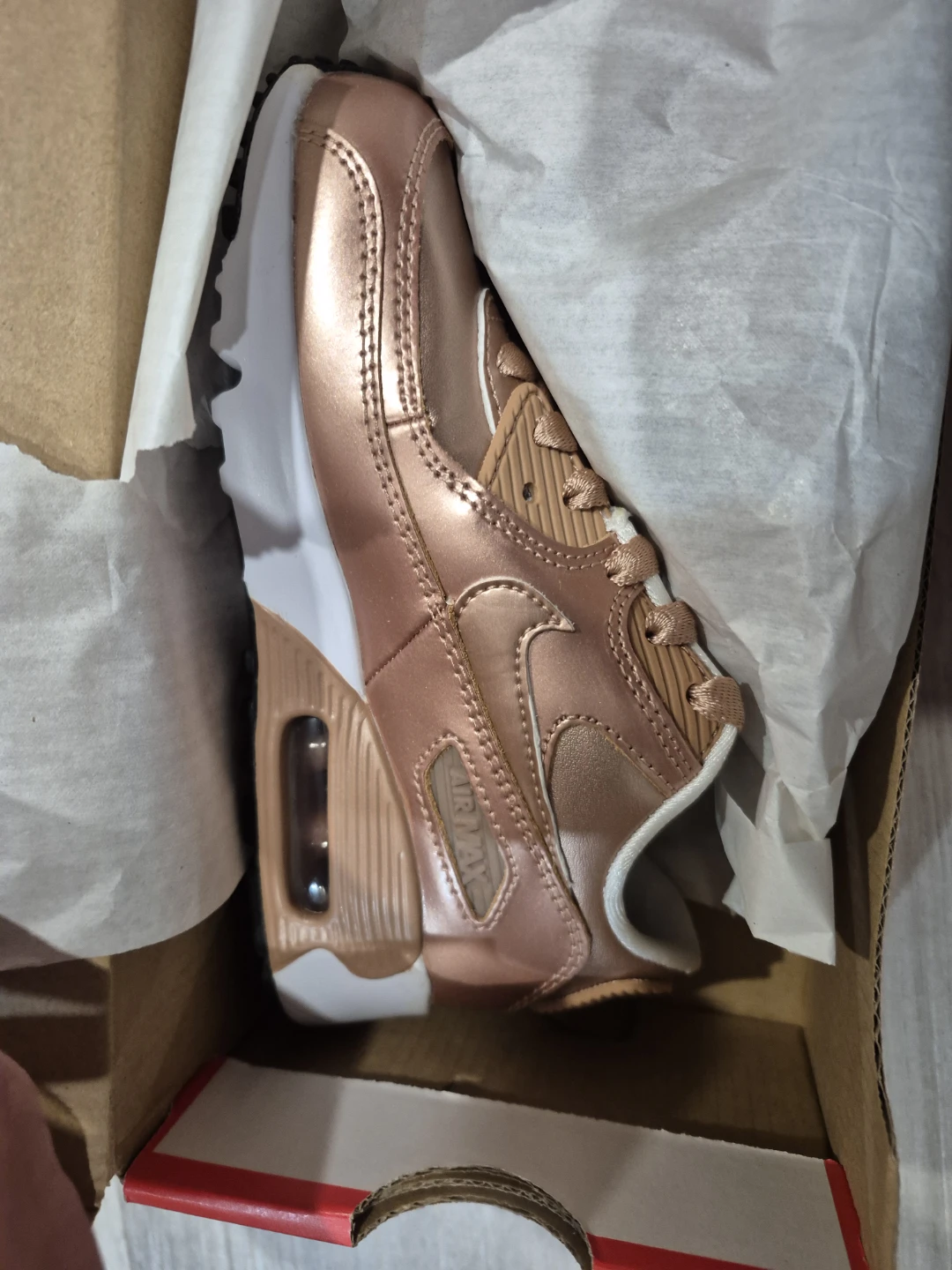 [NEW] Nike Air Max 90 SE LTR (PS) Rose Bronze Shoes - Size 12C - photo 4