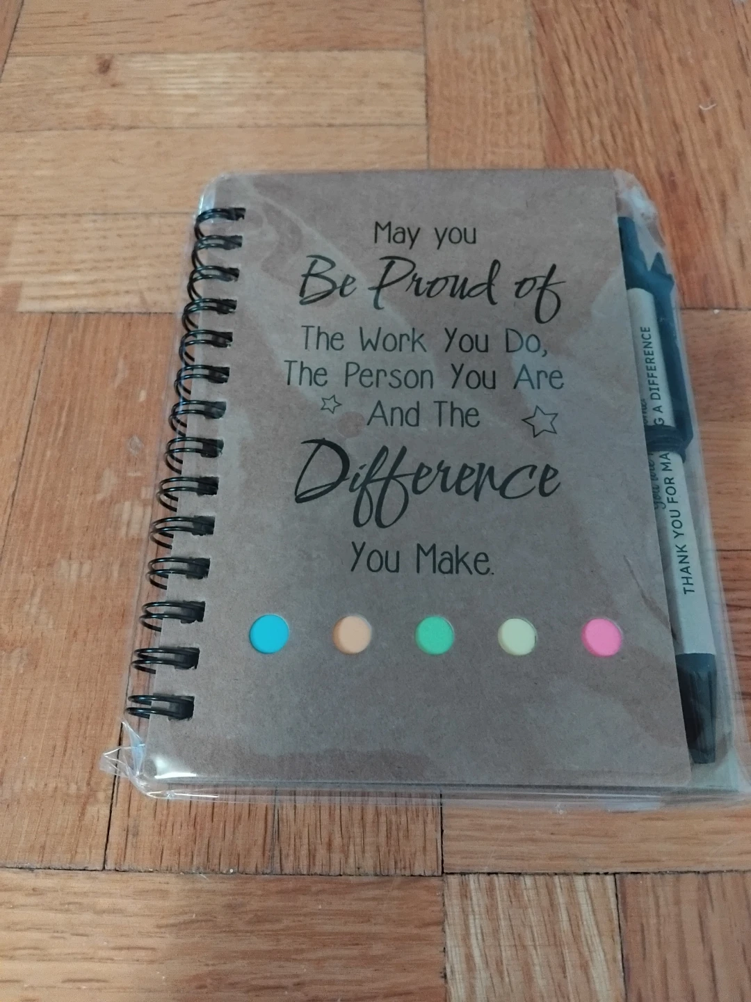 Spiral Notebook with Pen and Sticky Notes