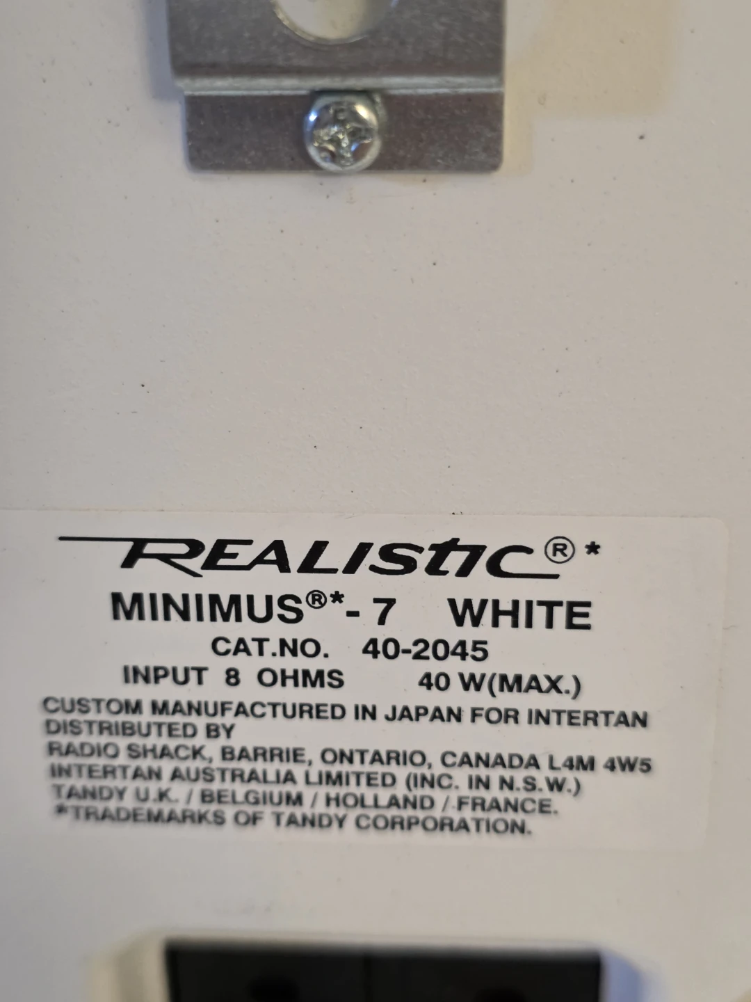 Realistic Minimus-7 White Speakers (Pair) - photo 4
