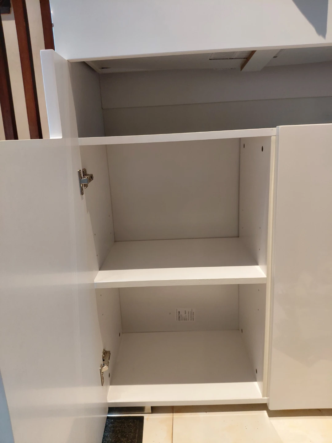 White Modern Storage Cabinet with Drawer and Doors - photo 5