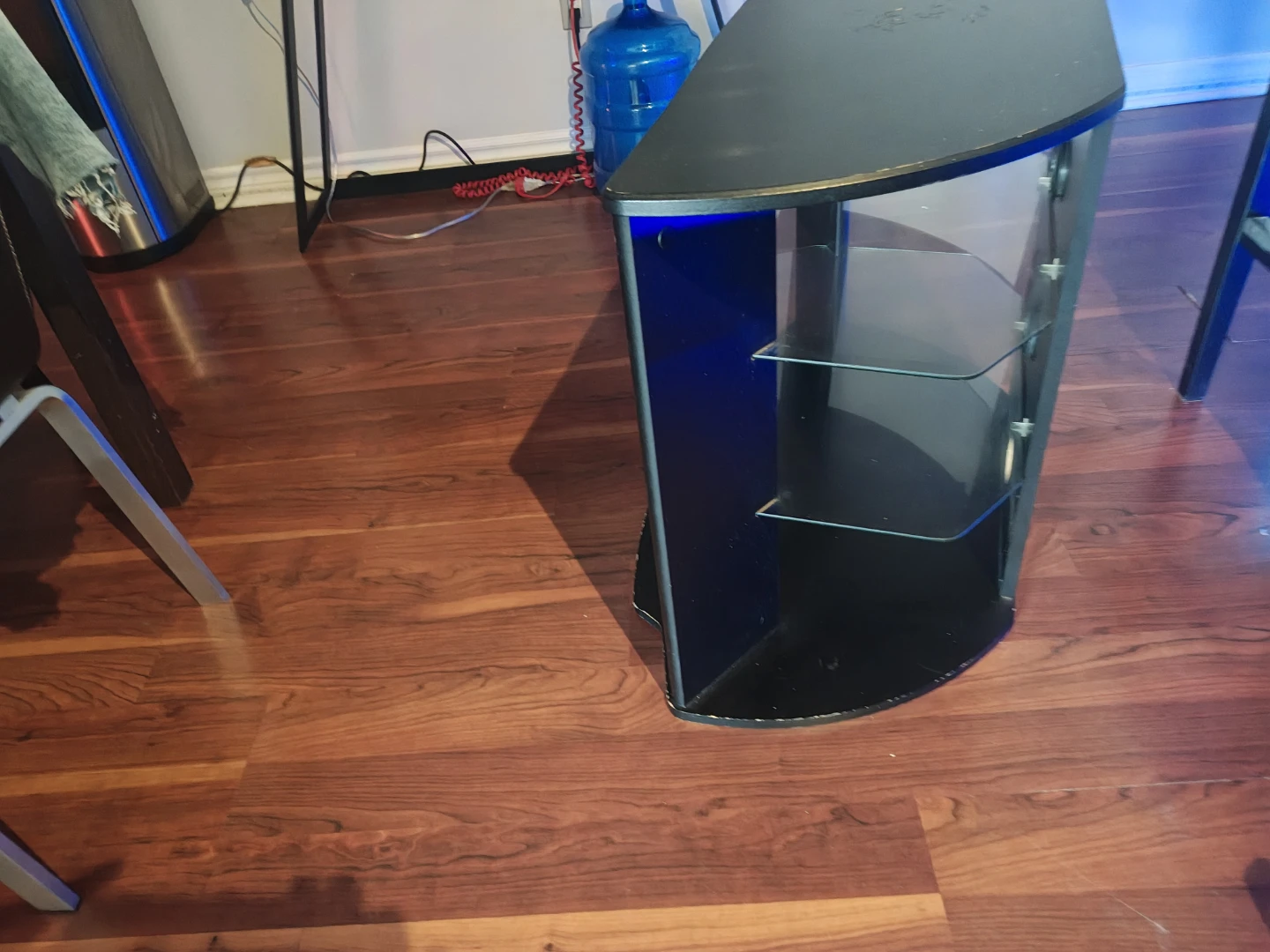 Black Corner Media Stand with Glass Shelves - photo 2