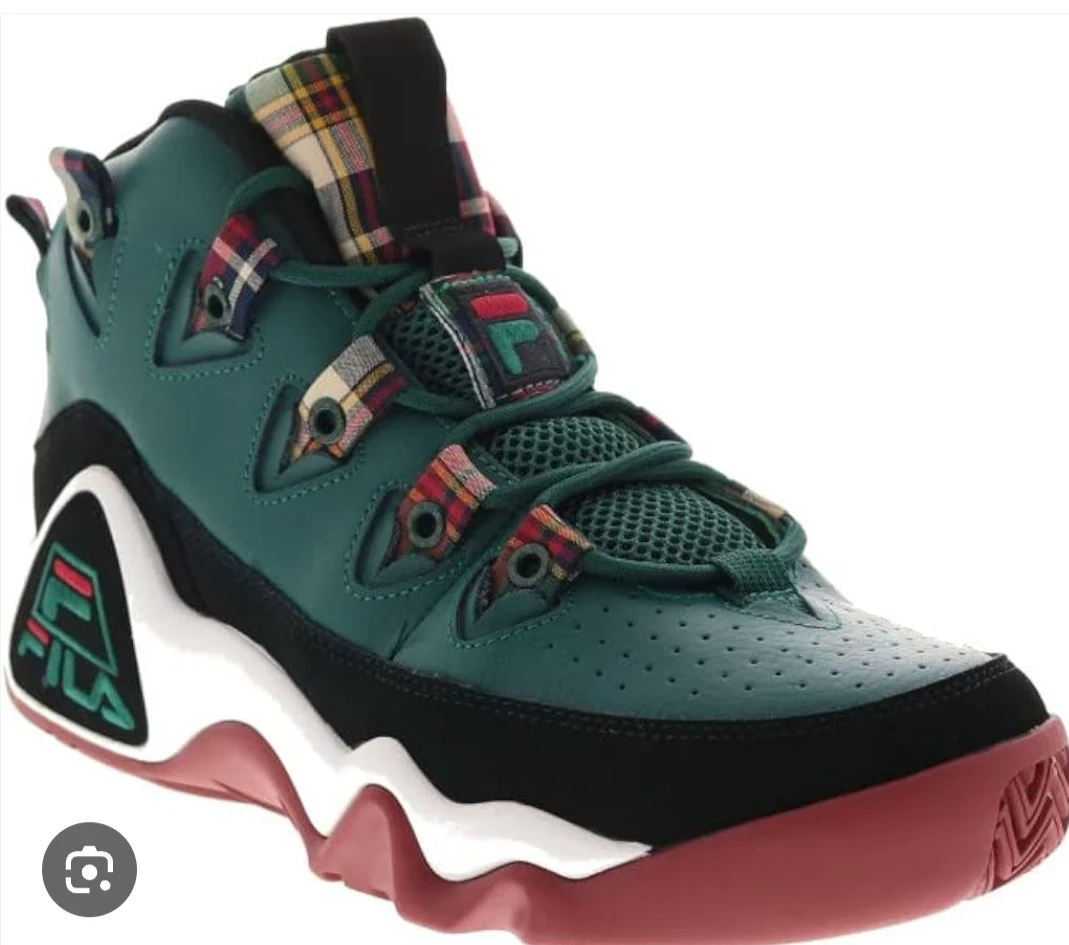 Fila Women's  "FX-100" Mid-Top Sneakers Green Plaid