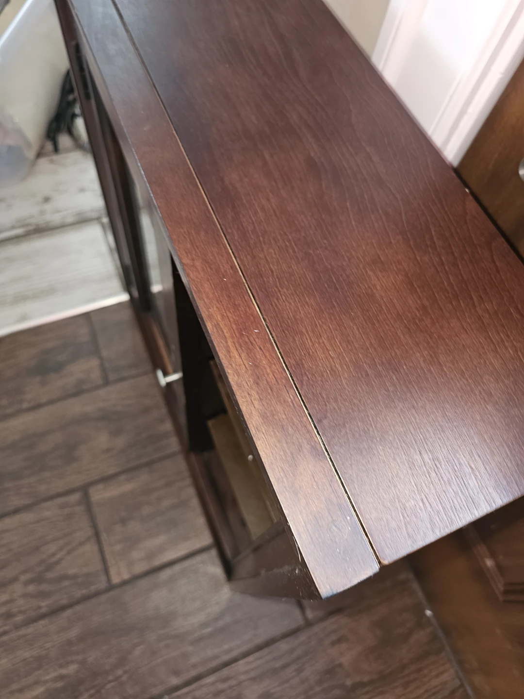 Dark Wood Wall Cabinet with Glass Door - photo 3