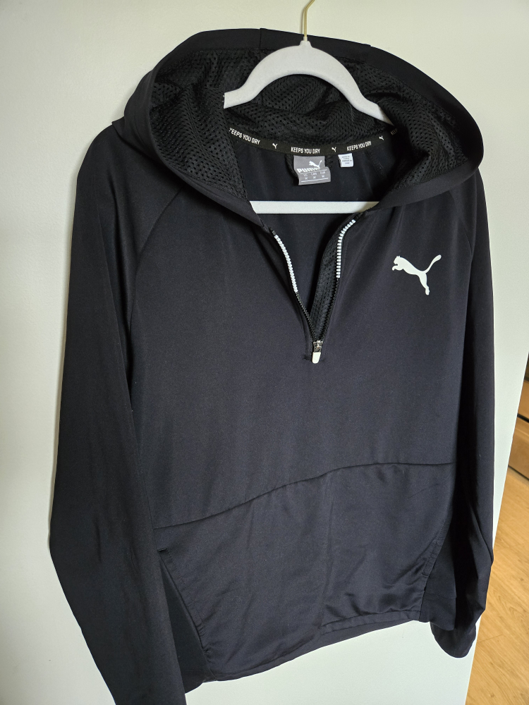 Puma Black 1/4 Zip Hoodie - Medium