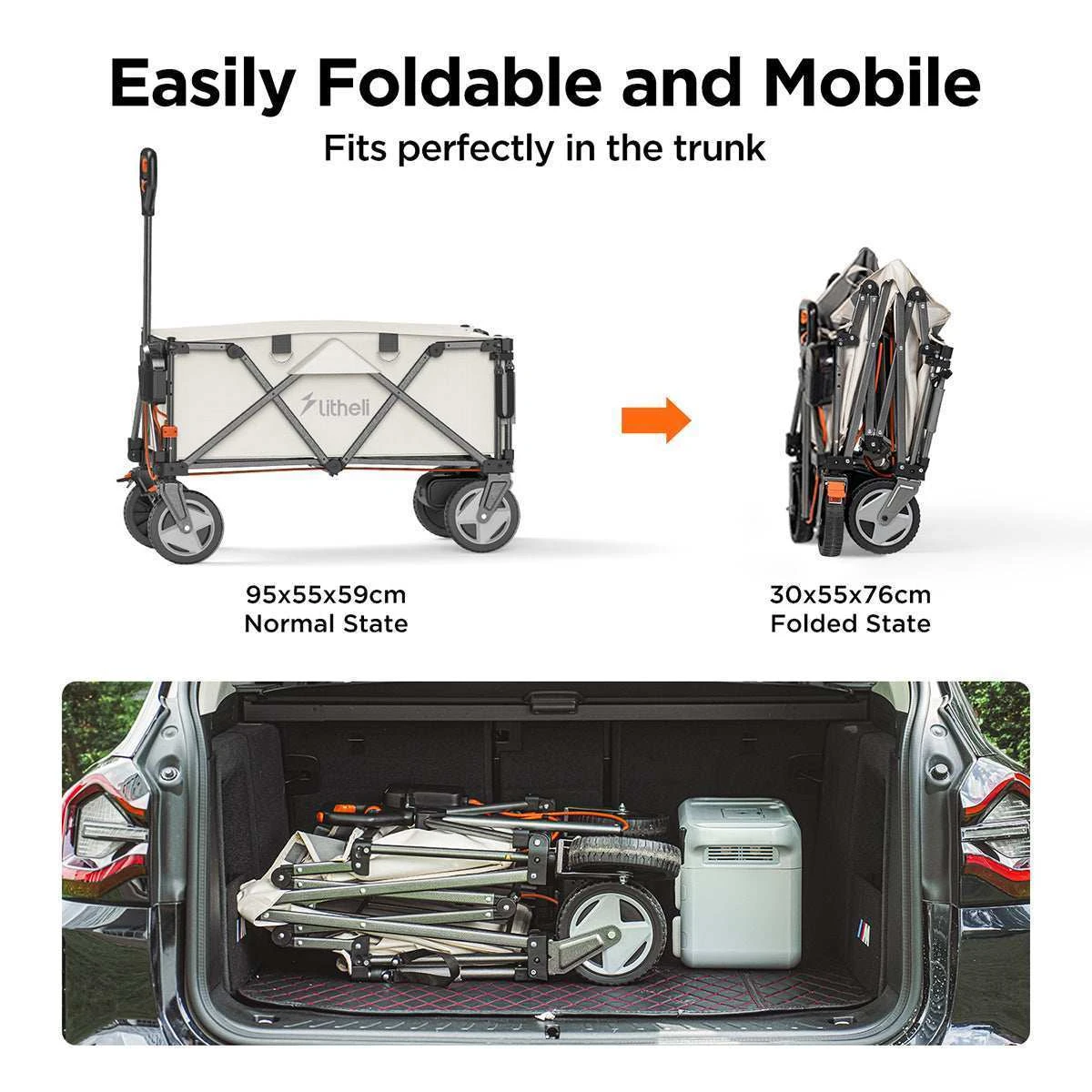 Litheli Electric Folding Wagon with 132 LBS Capacity - photo 2