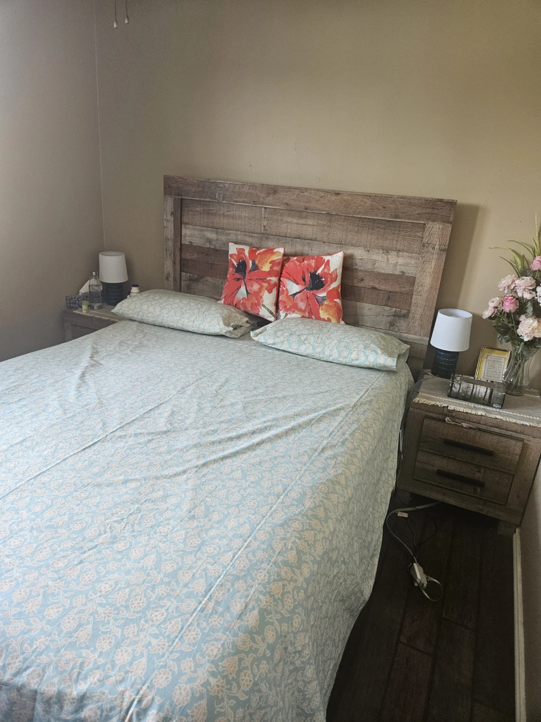Rustic Wood King Size Headboard