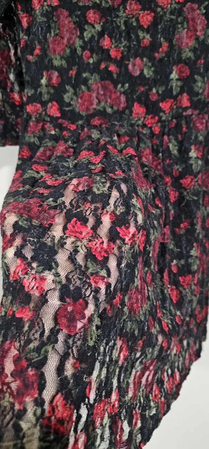 Clockhouse Black Rose Lace Dress - Size S - photo 3