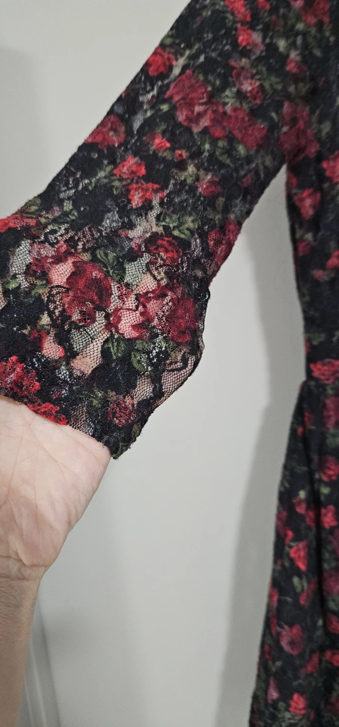 Clockhouse Black Rose Lace Dress - Size S - photo 4