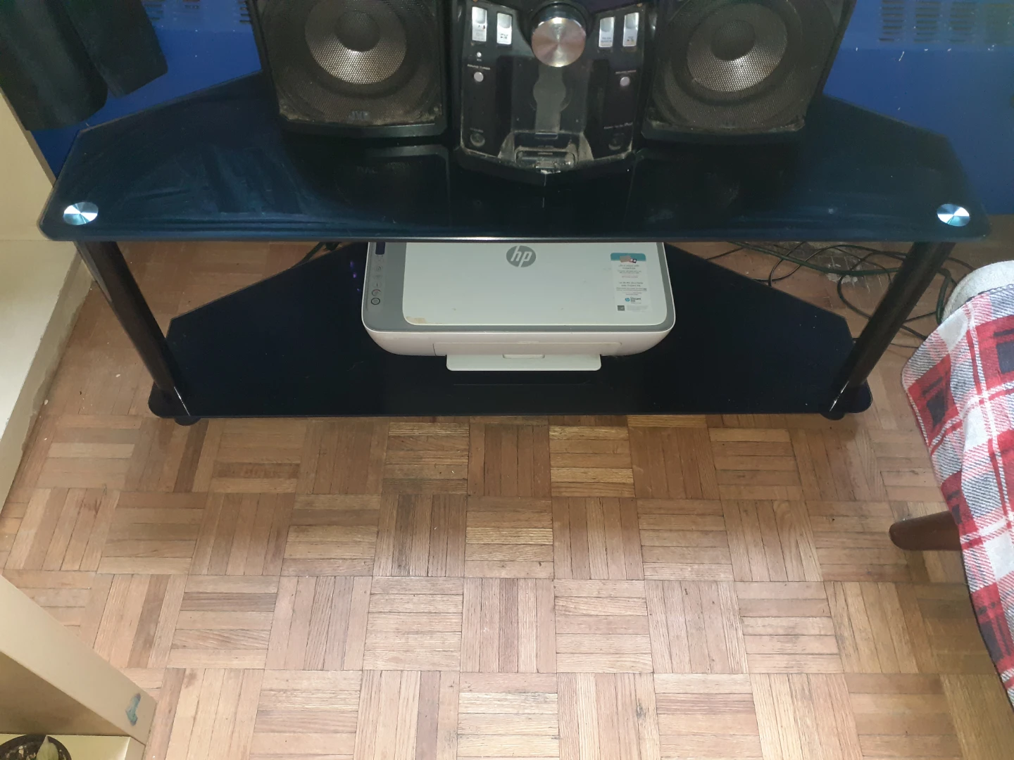 Black Glass Entertainment Stand