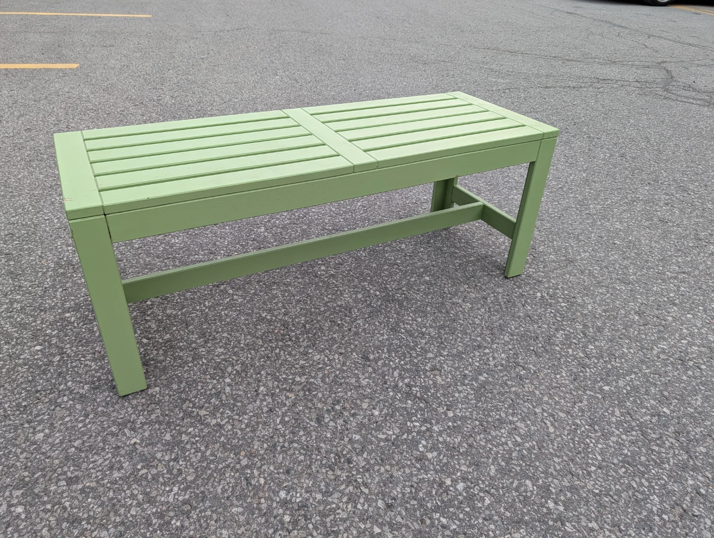 Light Green Wooden Bench - photo 2