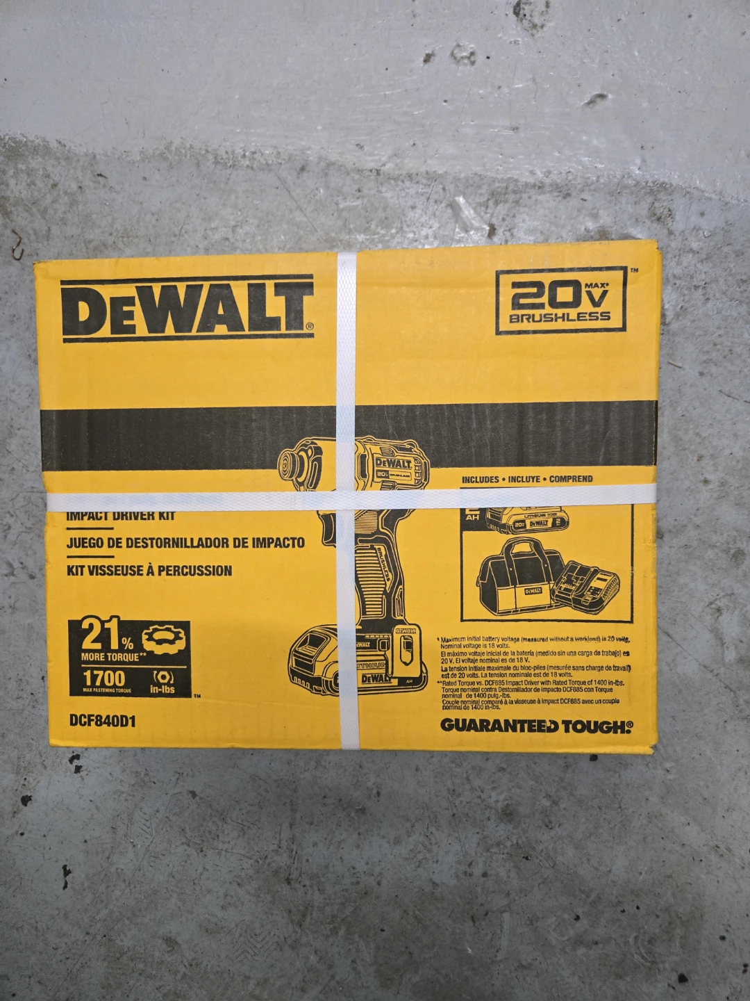 DEWALT 20V MAX Brushless Impact Driver Kit DCF840D1