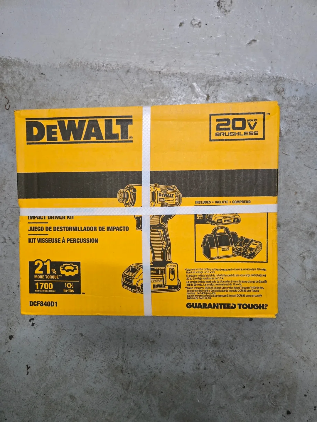 DEWALT 20V MAX Brushless Impact Driver Kit DCF840D1