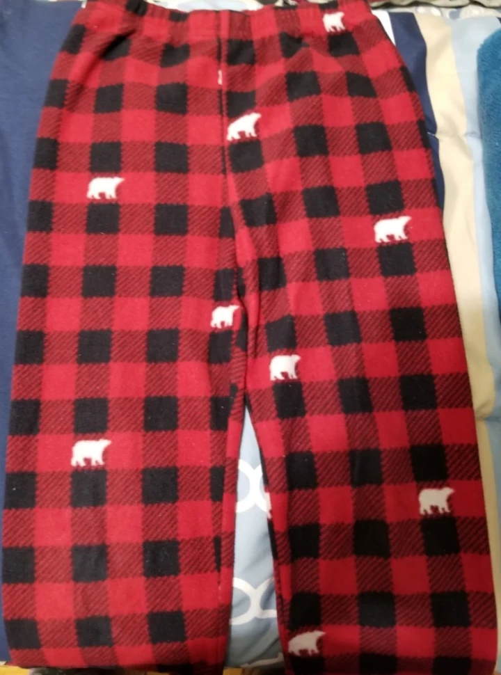 Plaid Bear Fleece Pajama Pants 4 -5 yrs 🌱