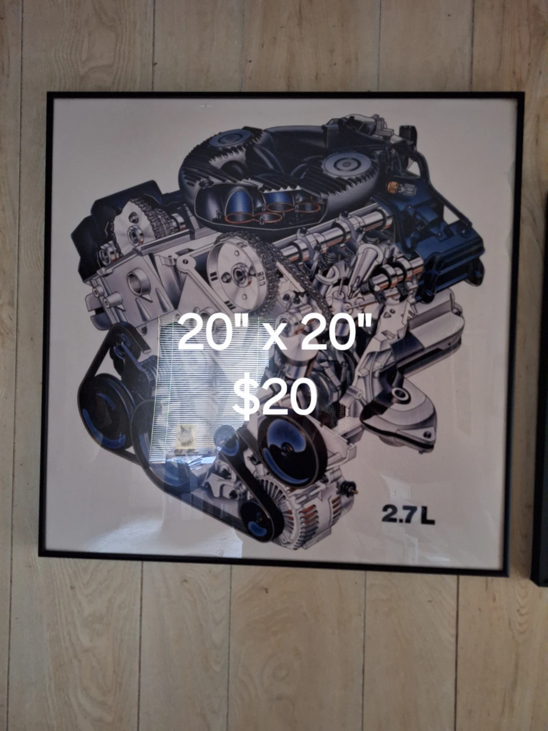 20" x 20" Framed Engine Print - 2.7L