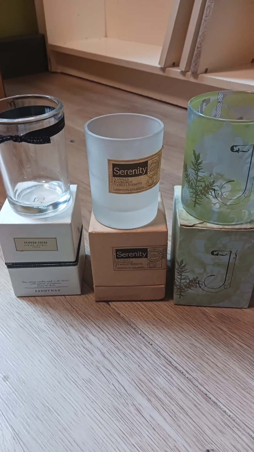 Glass & Brass Jars & Matching Boxes & Candle Wax - photo 2