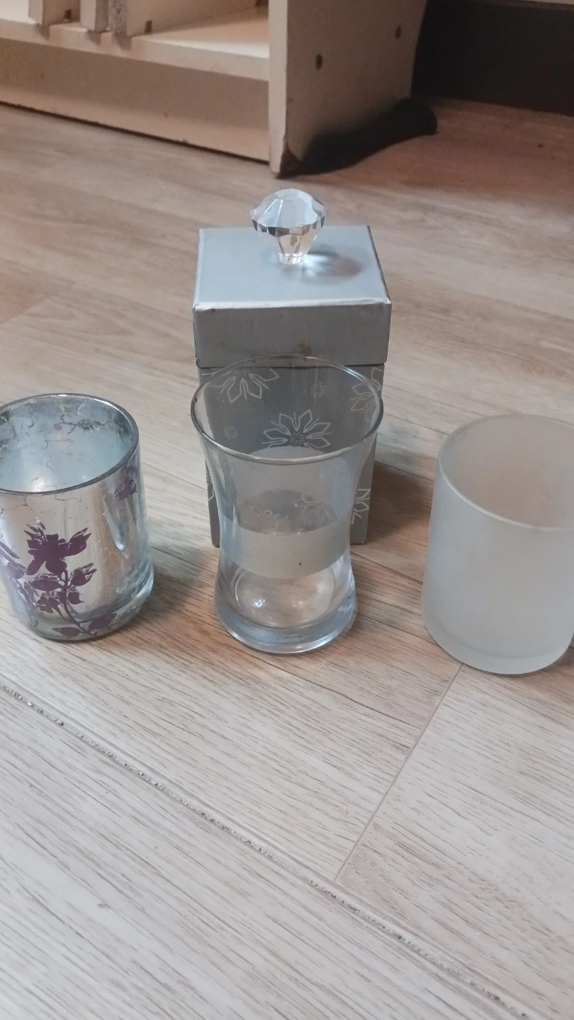 Glass & Brass Jars & Matching Boxes & Candle Wax - photo 3