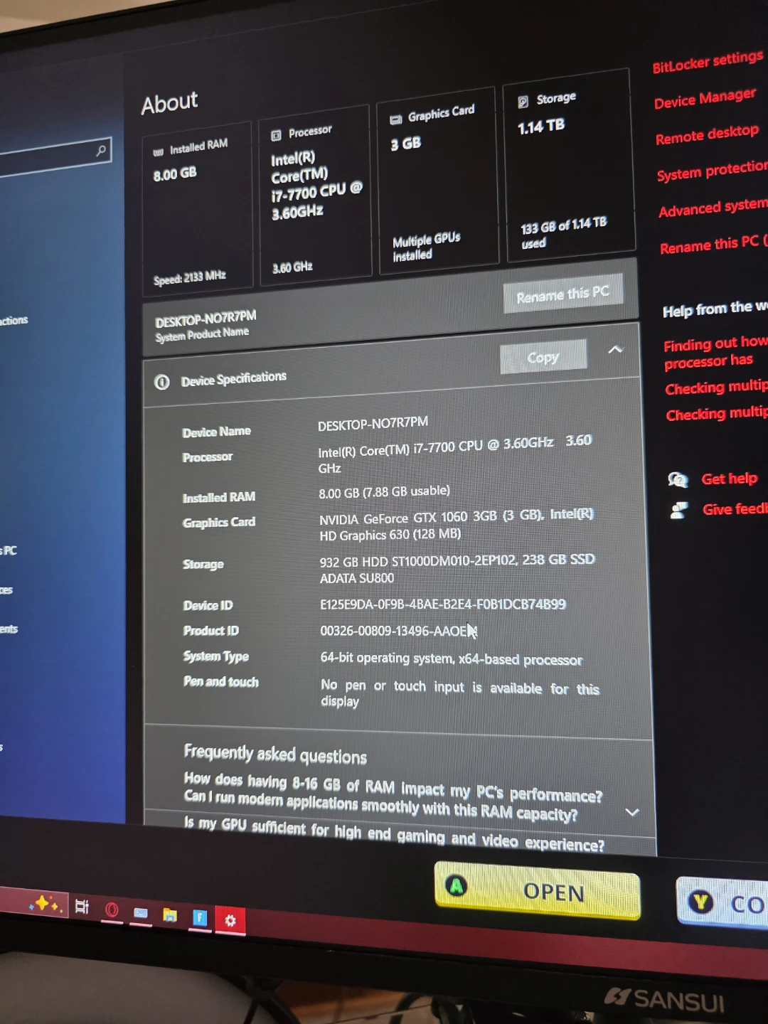 Custom Gaming PC - Intel i7-7700, 8GB RAM, GTX 1050 - photo 3