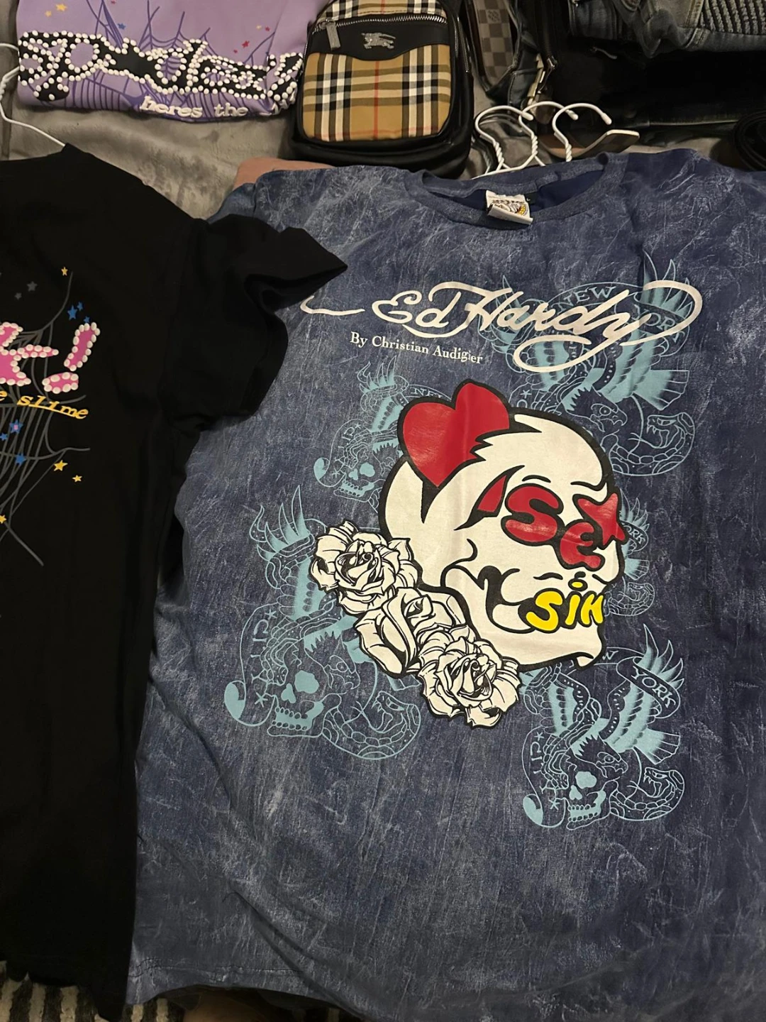 Ed Hardy "Sex Sin" Skull Roses T-Shirt