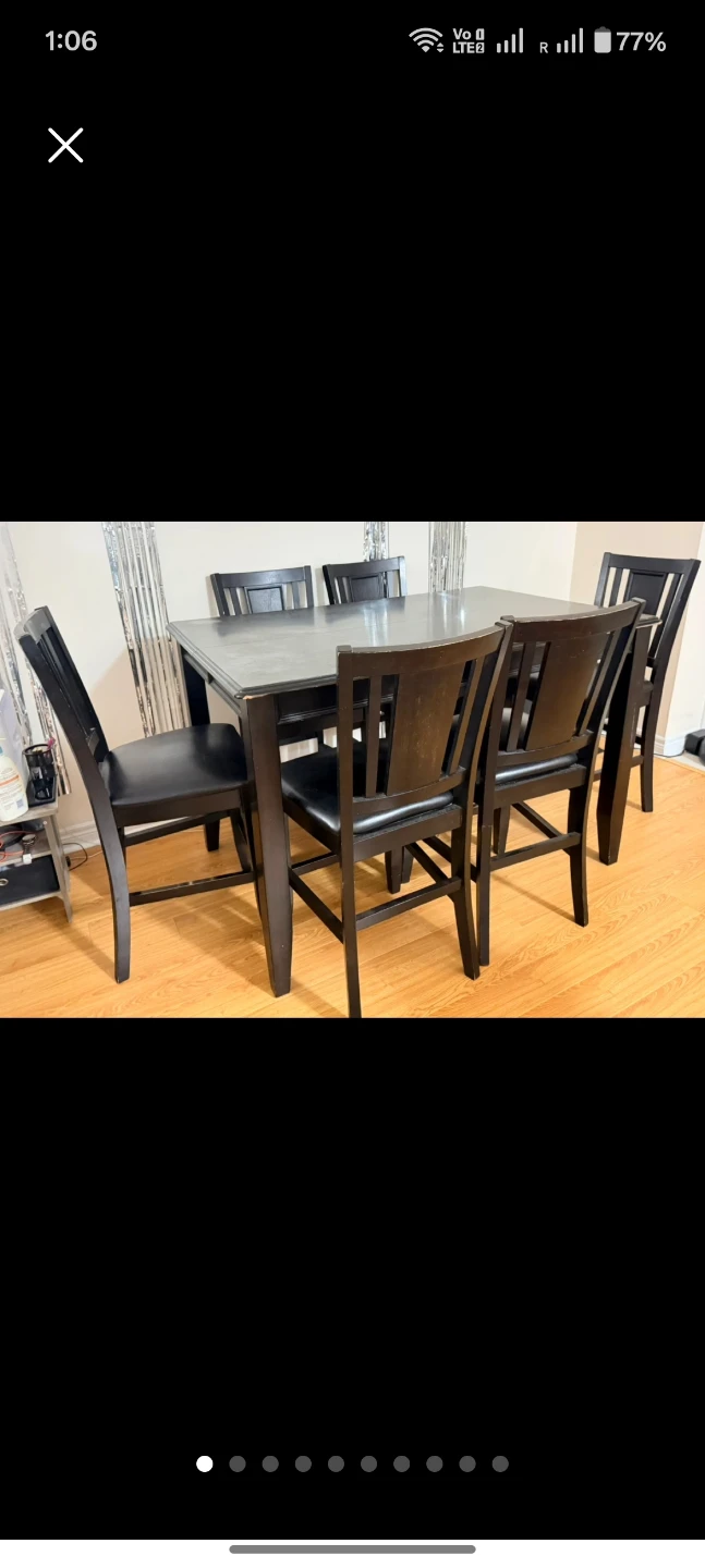 Dark Wood Dining Table and Chairs Set - photo 4