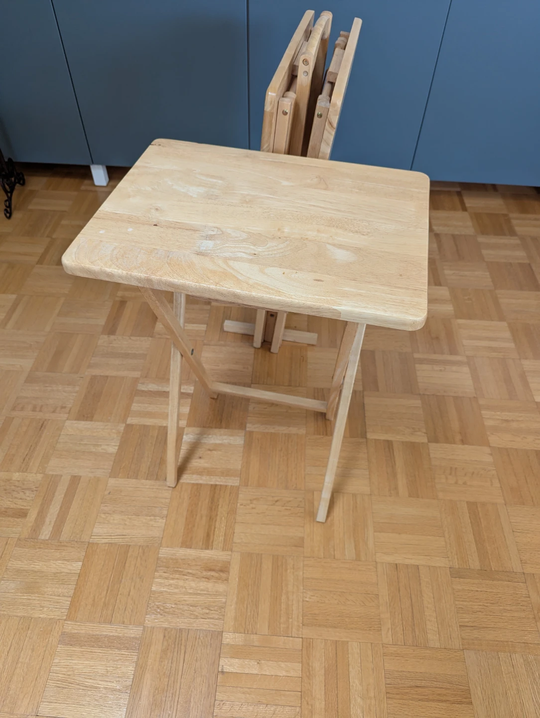 Wooden Folding TV Tray Table Set