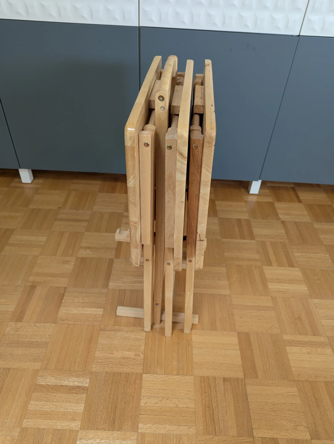 Wooden Folding TV Tray Table Set - photo 2