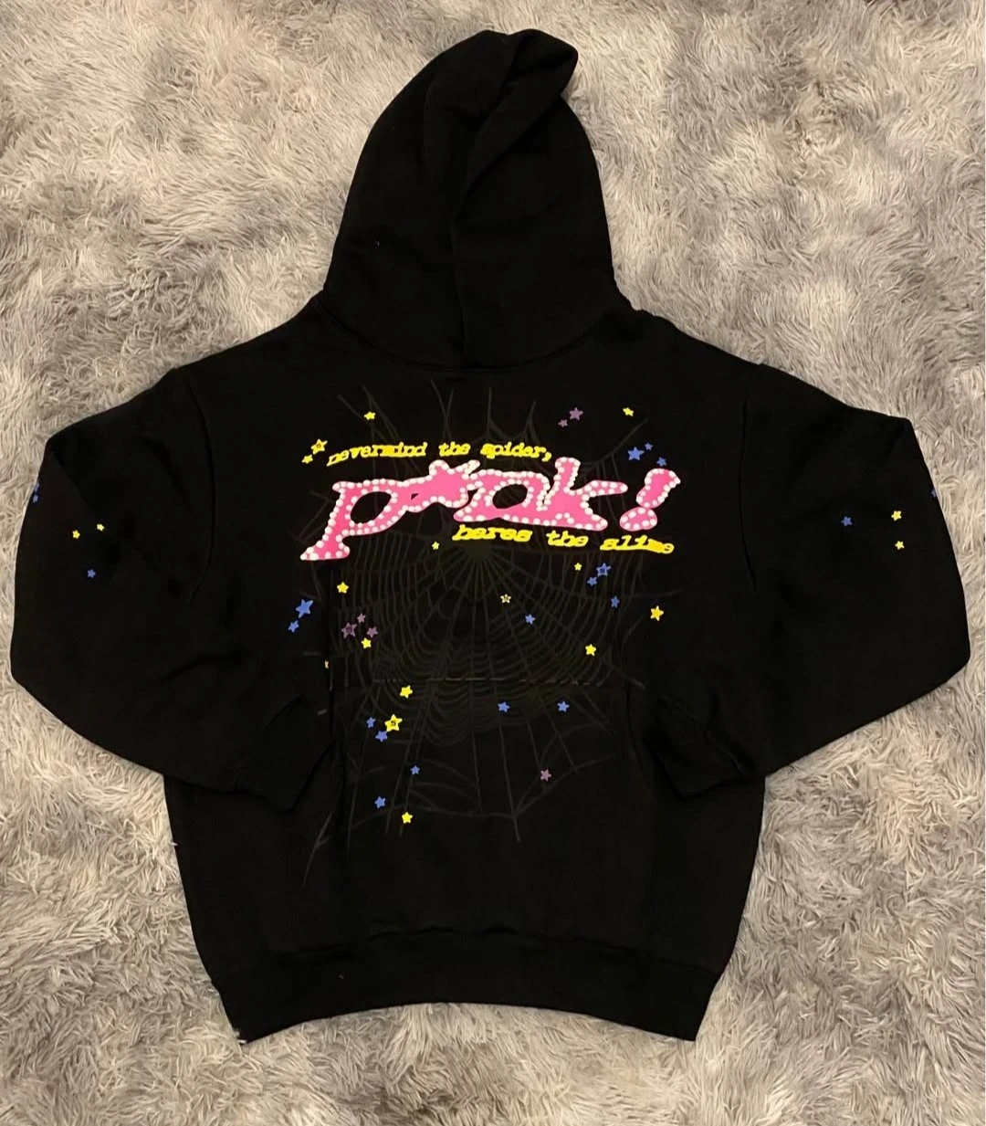 Spider Hoodie Pink! Logo Size M