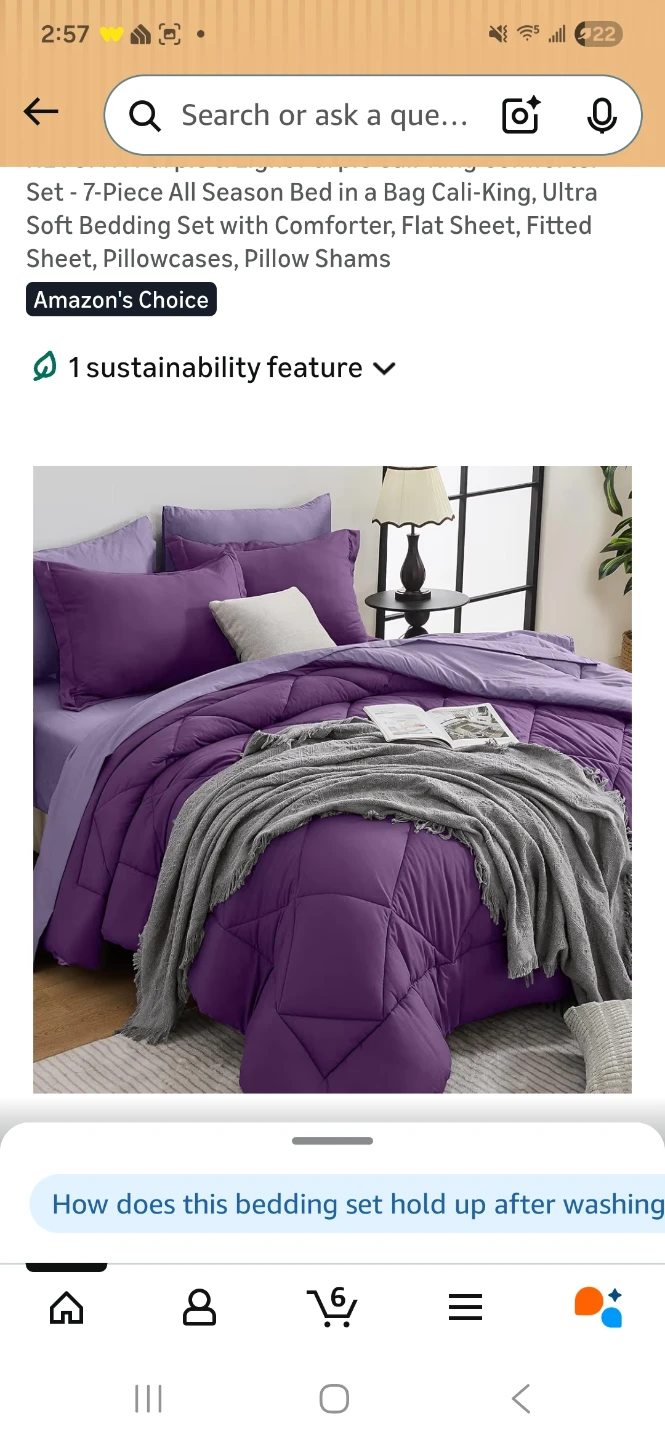 7-Piece Cali-King Bedding Set with Comforter