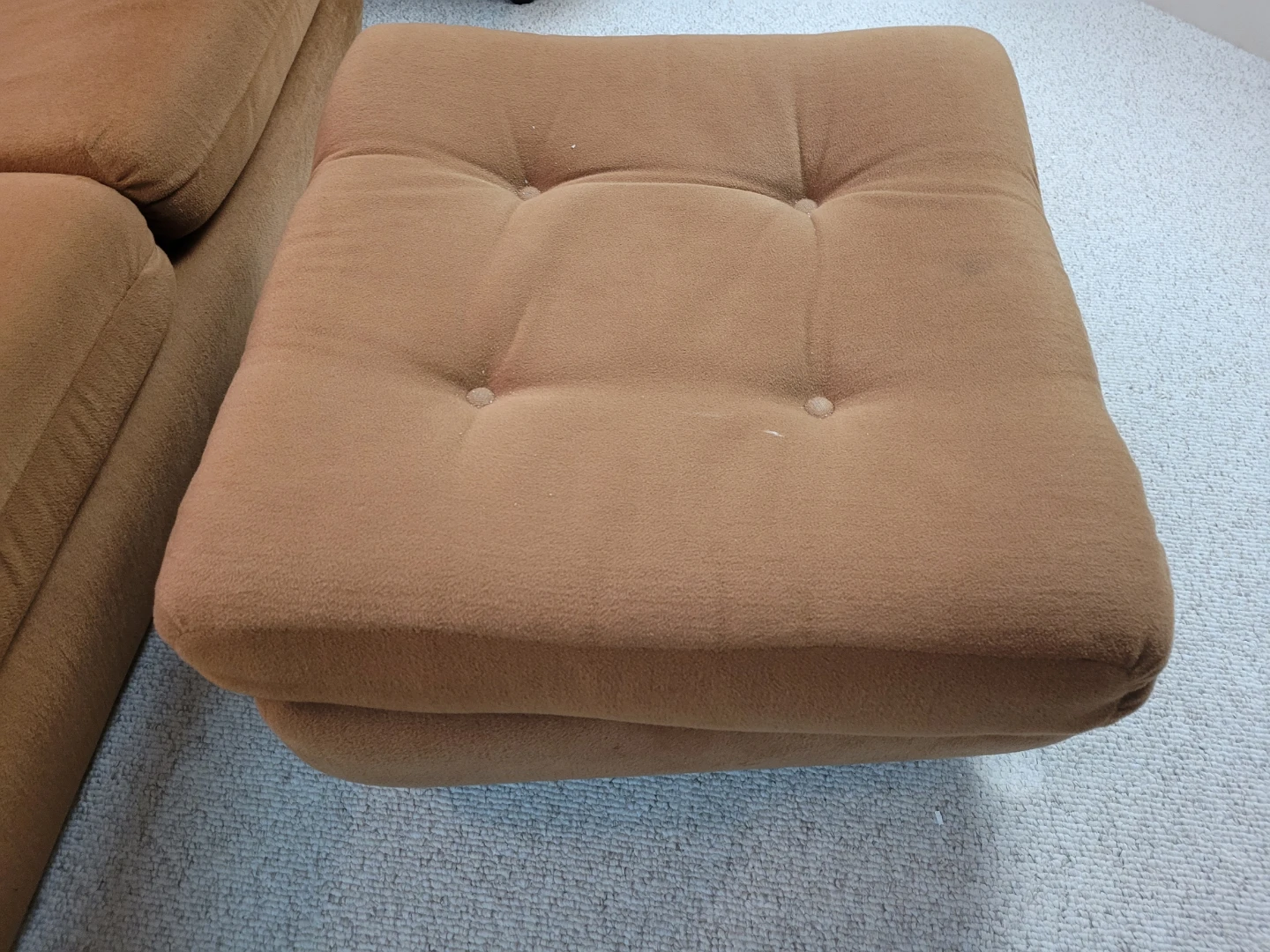 Brown Tufted Sofa with Ottoman - photo 5