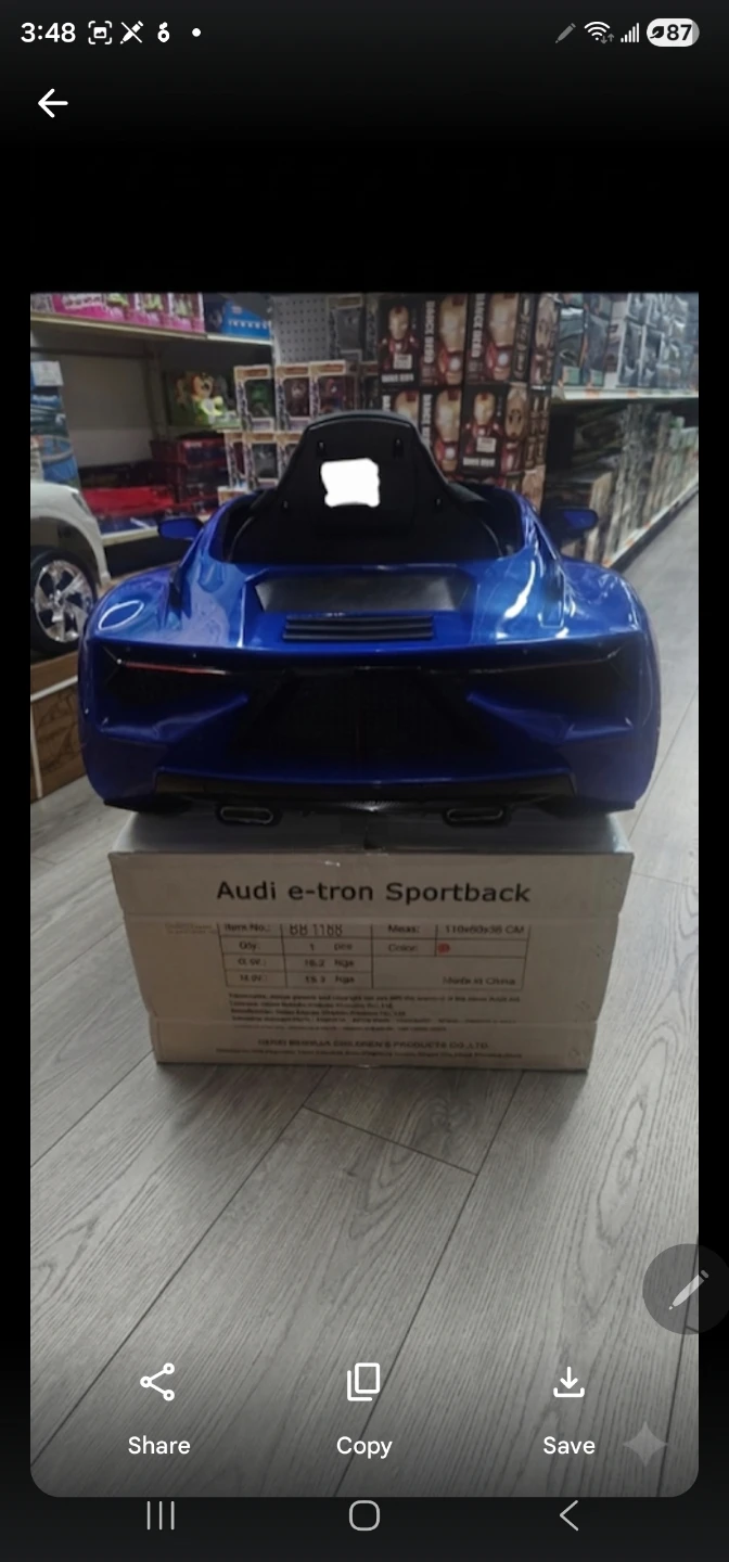 Audi e-tron Sportback Ride-On Car - Blue - photo 5