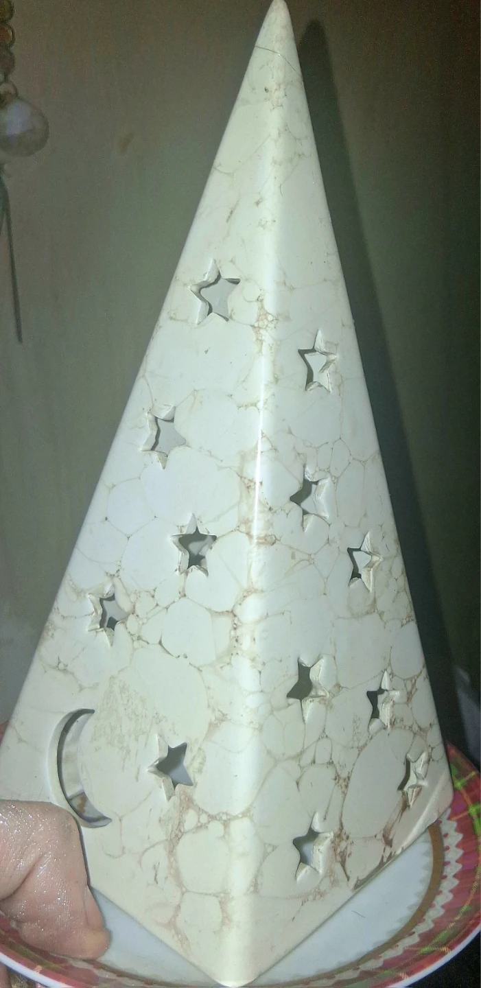 White Star and Moon Ceramic Lantern