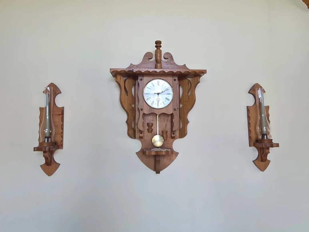 Vintage Wooden Wall Clock with Pendulum