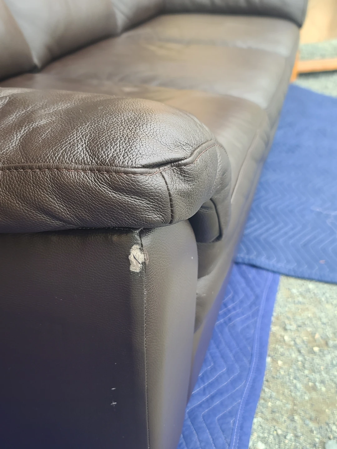 Brown Leather Sofa - photo 5