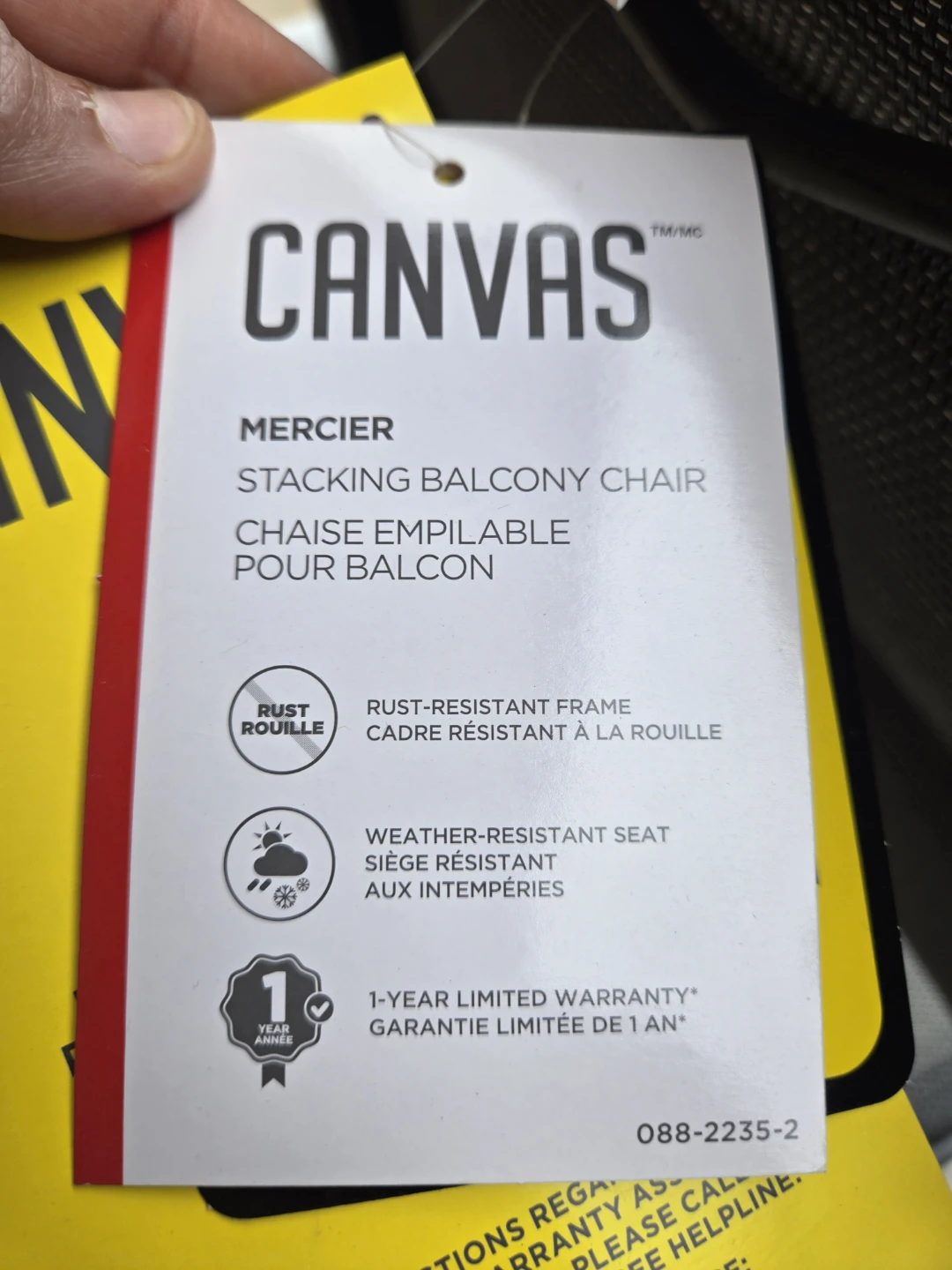 2 BNWT CANVAS Mercier Stacking Balcony Chairs - photo 2