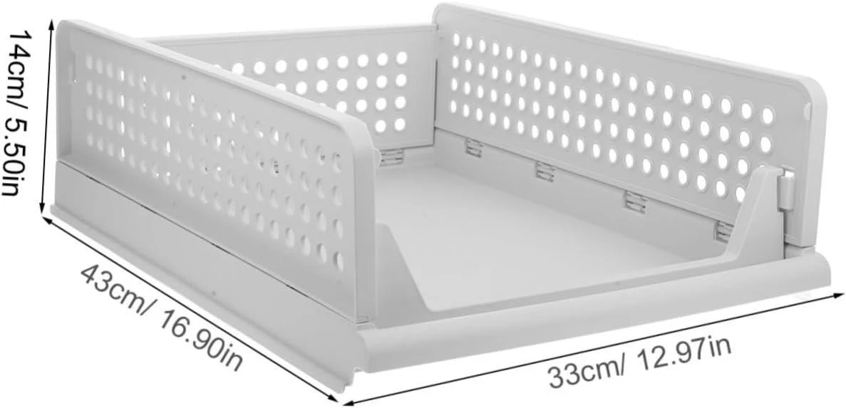 4 PCs Stackable Storage Bin Organizer - White