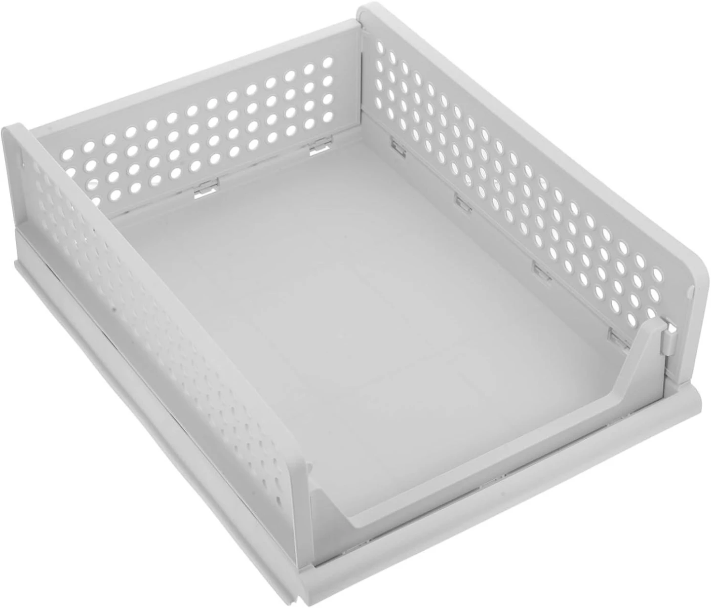 4 PCs Stackable Storage Bin Organizer - White - photo 3