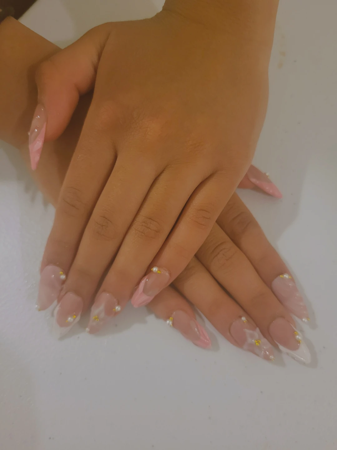 Custom Stiletto Press-On Nails with Gems - photo 2