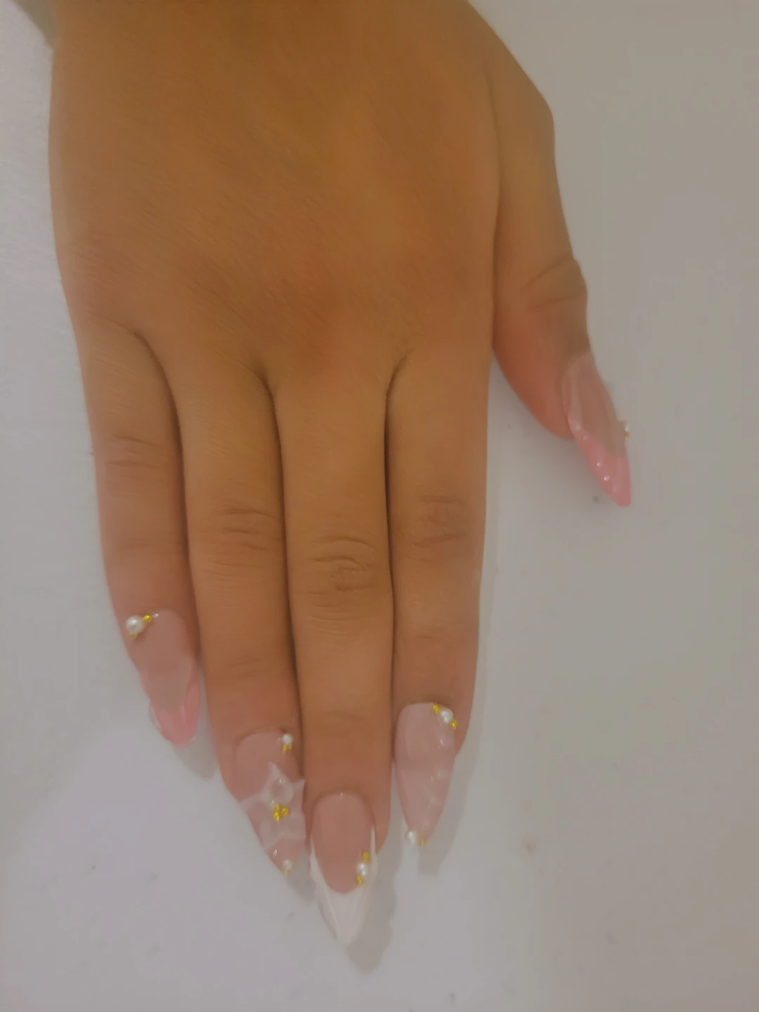 Custom Stiletto Press-On Nails with Gems - photo 3