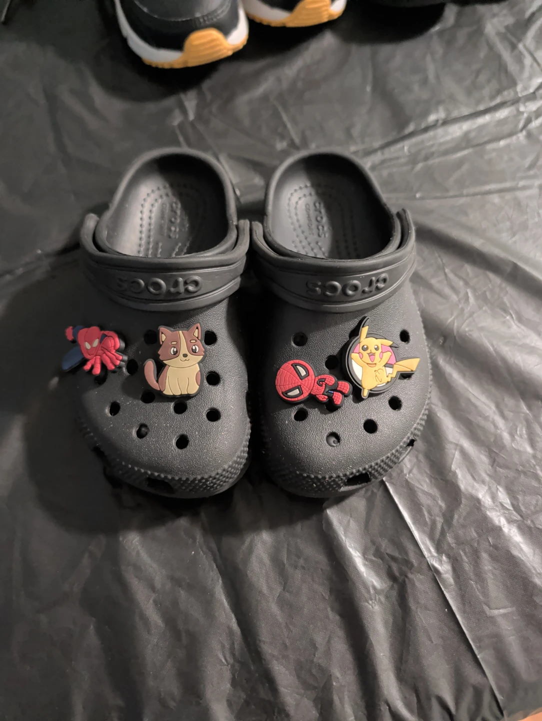 Kids' Black Crocs with Charms