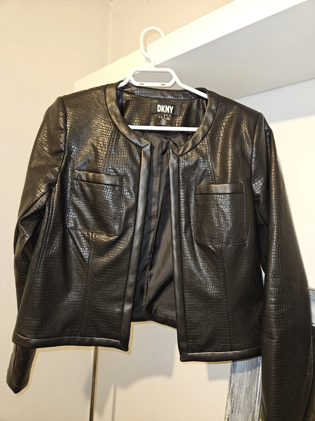 DKNY Black Faux Leather Jacket