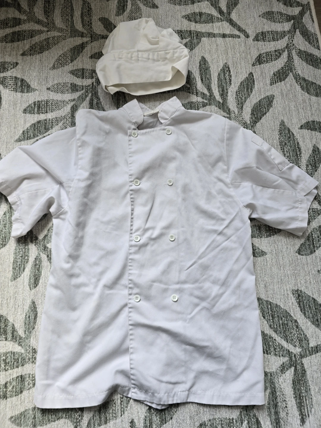 Short Sleeve Chef Jacket XS/TP and Hat