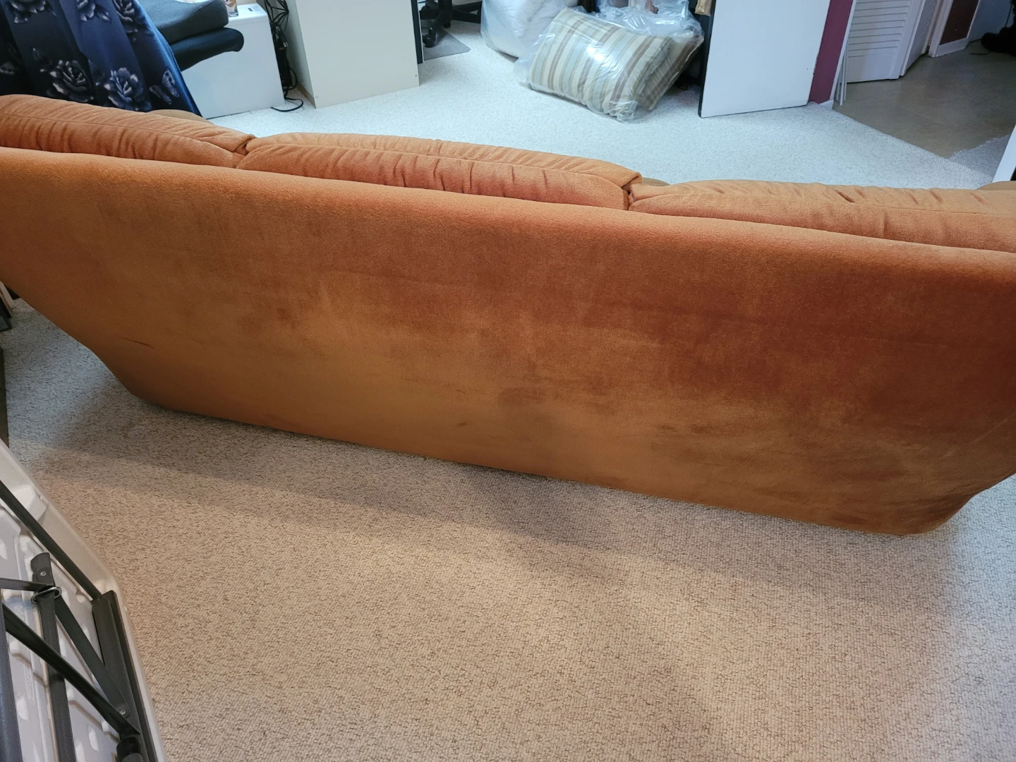 Brown Tufted Sofa with Ottoman - photo 2
