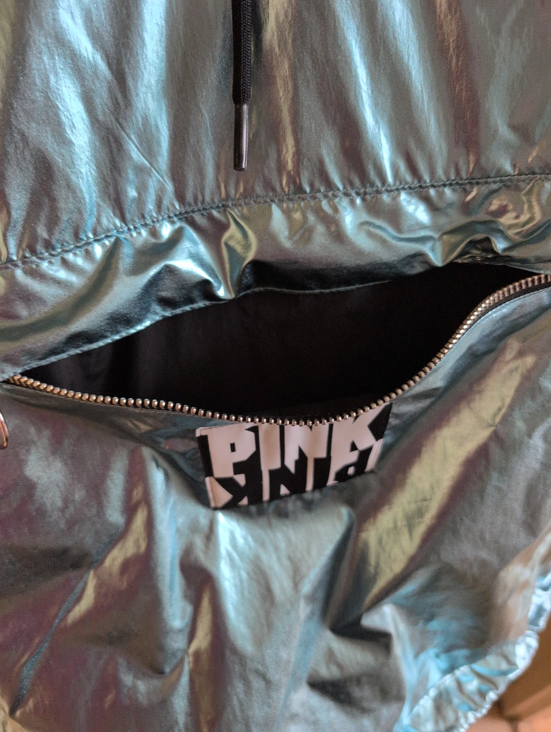 Victoria's Secret PINK Metallic Blue Pullover Anorak Jacket 🌱 - photo 2